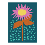 Pink Flower on Teal  (Print Only) thumbnail