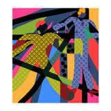 LADIES WEARING YELLOW AND BLUE PATTERNS (Print Only) thumbnail
