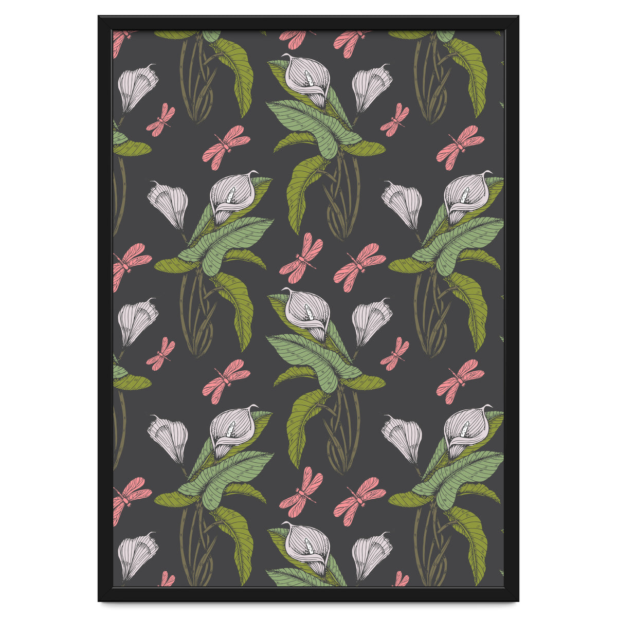 Hand drawn floral dark - 03