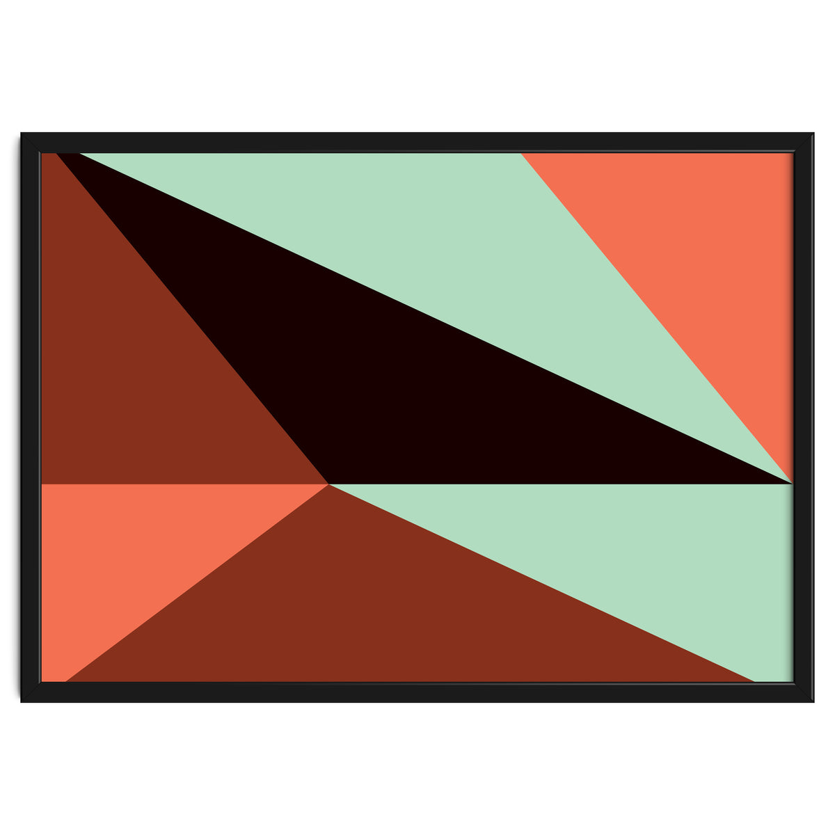 Geometric Shapes No. 17 - pink, brown, mint green & black