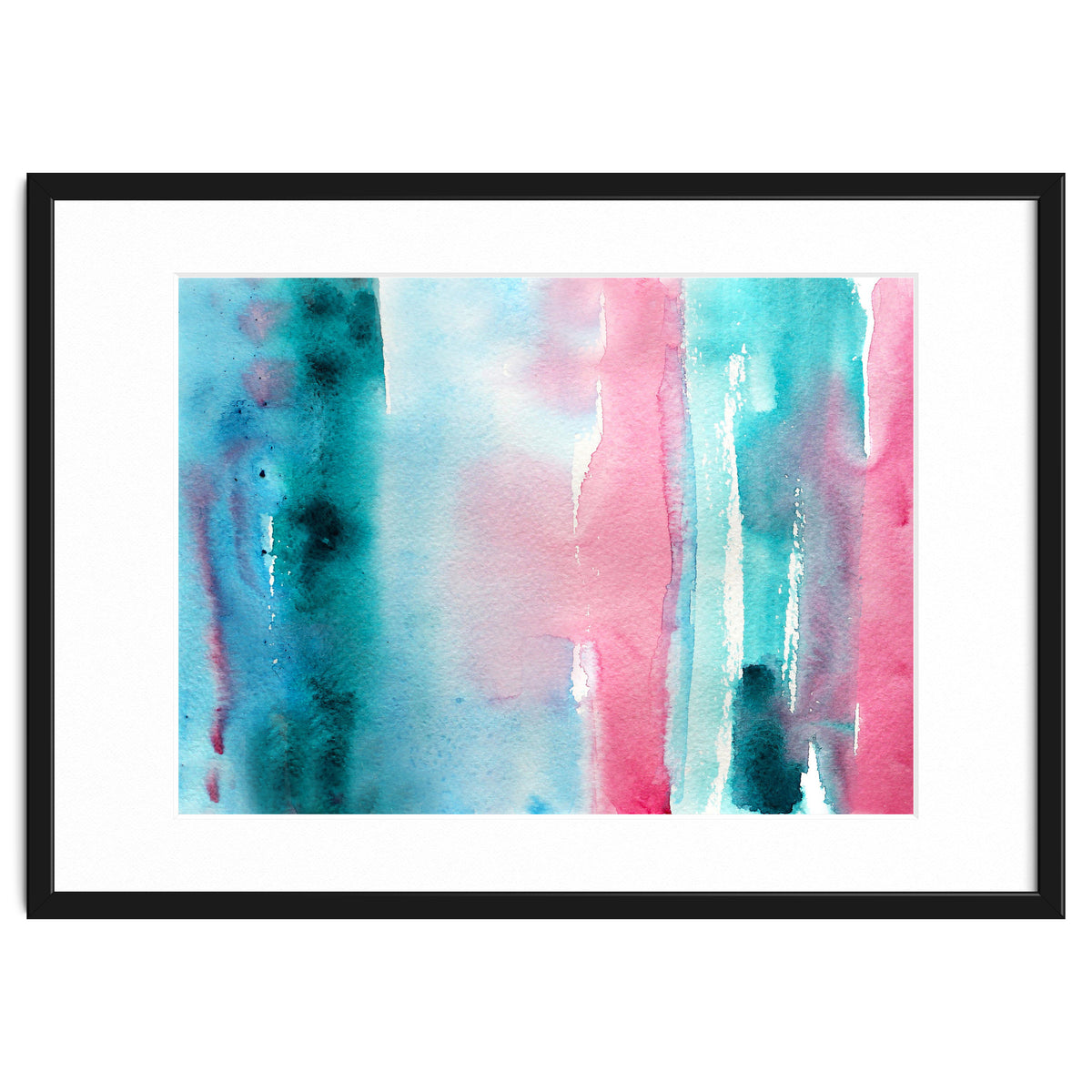 Turquoise love || abstract watercolor