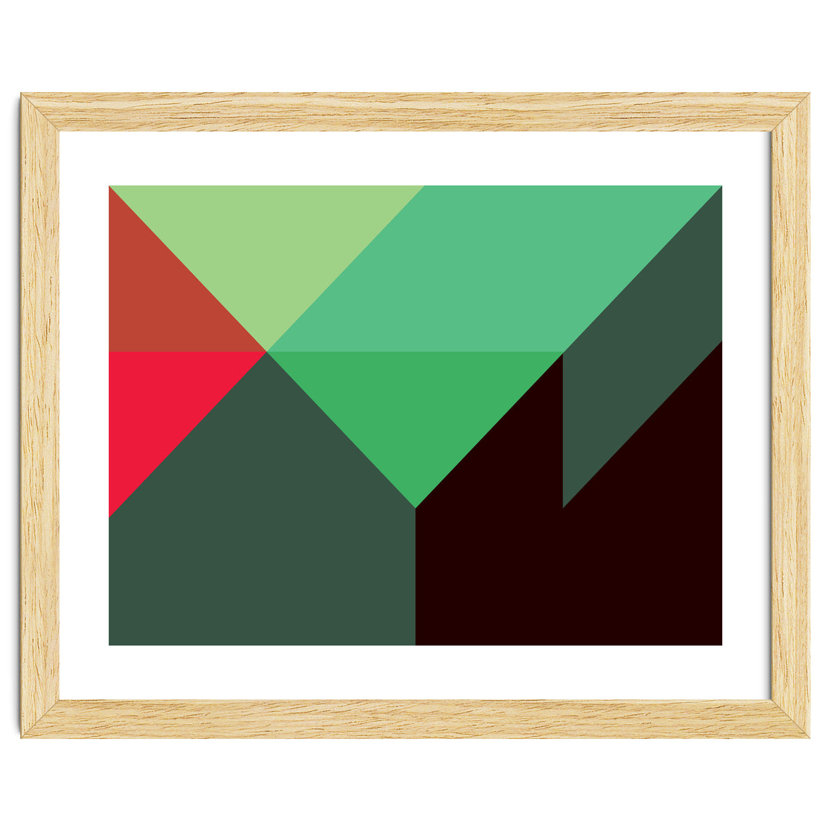 Geometric Shapes No. 30 - red, green & black