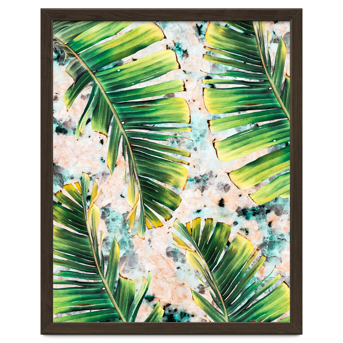 Palm leaf on marble 02