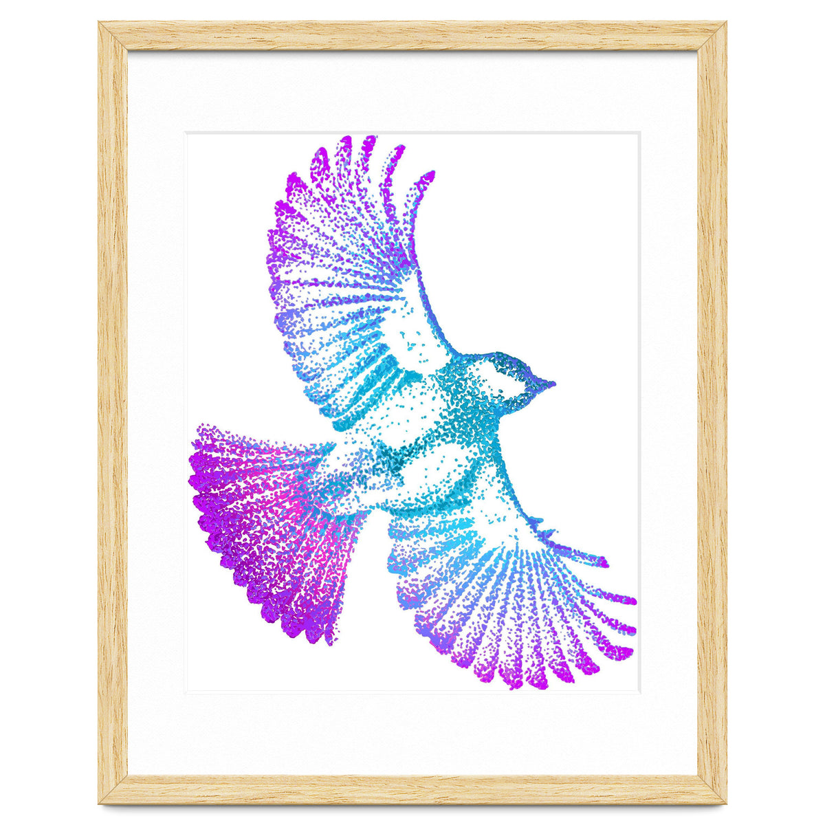 Flying Bird in Electric Blue