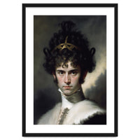Curly Haired Man Moody Vintage Dark Painting