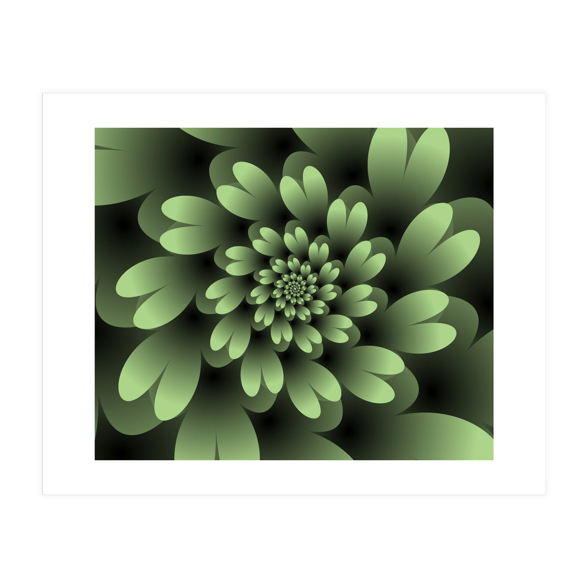 Green Floral Satin  (Print Only)