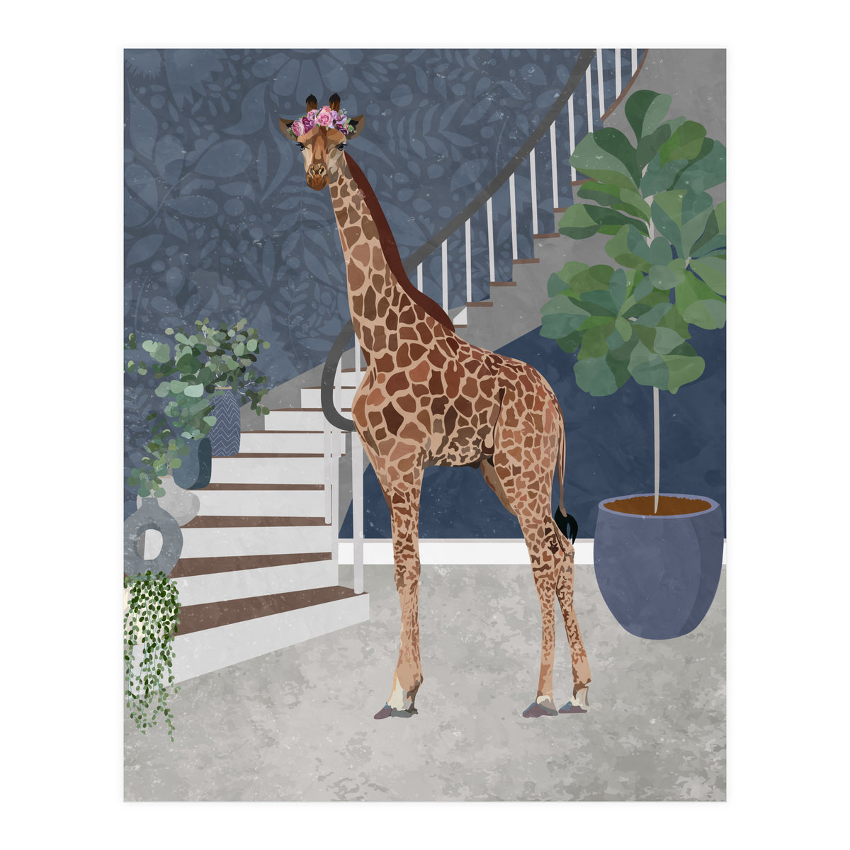 Giraffe in a Victorian House (Print Only)