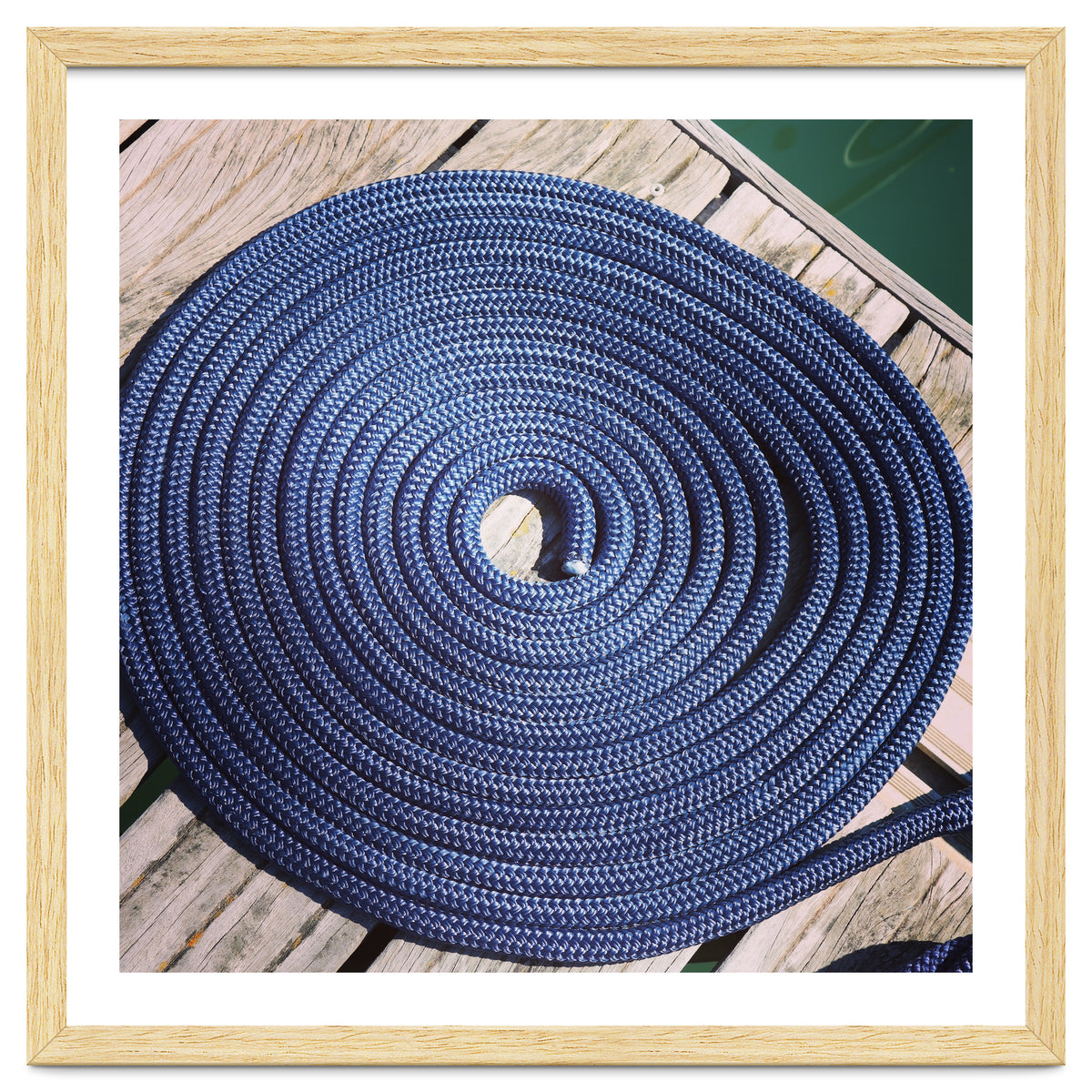 Blue rope coil