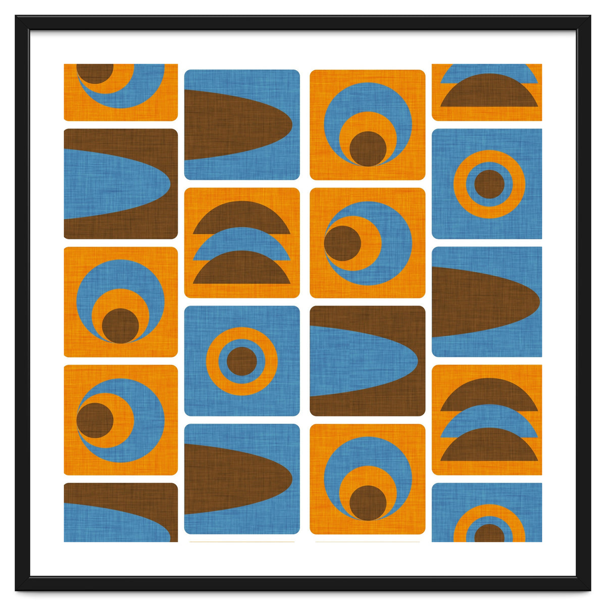 70s Cube Geo Orange Blue