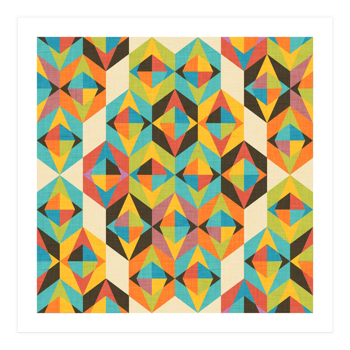 Retro Color Block Kaleidoscopic  (Print Only)