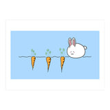 Kawaii Cute Rabbit With Carrots (Print Only) thumbnail