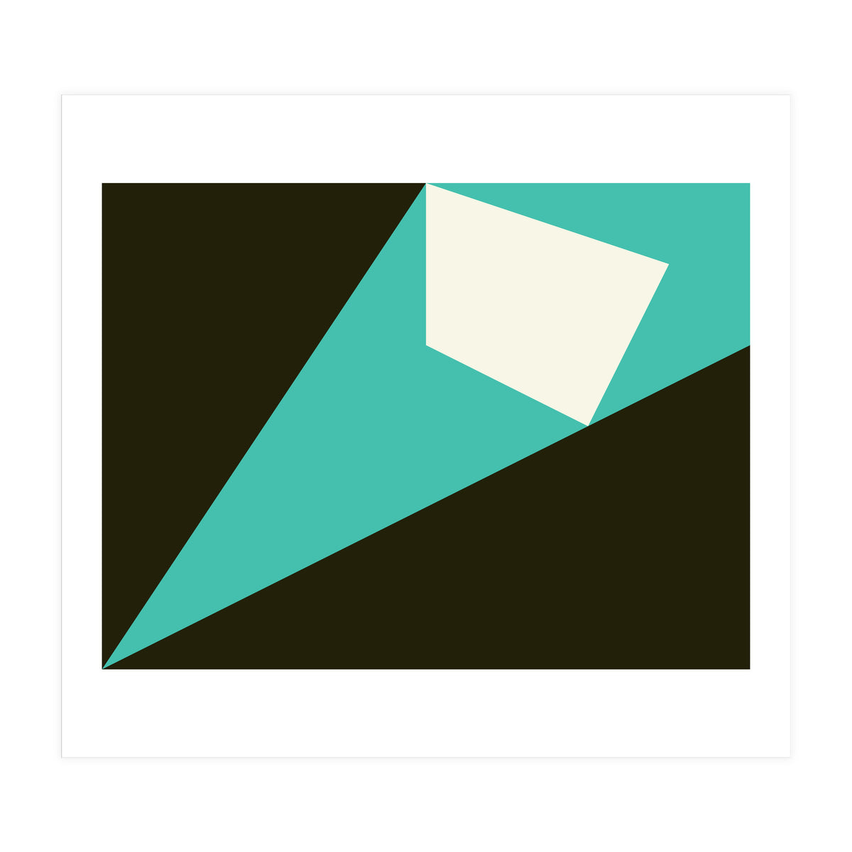 Geometric Shapes No. 72 - turquoise, white & black (Print Only)