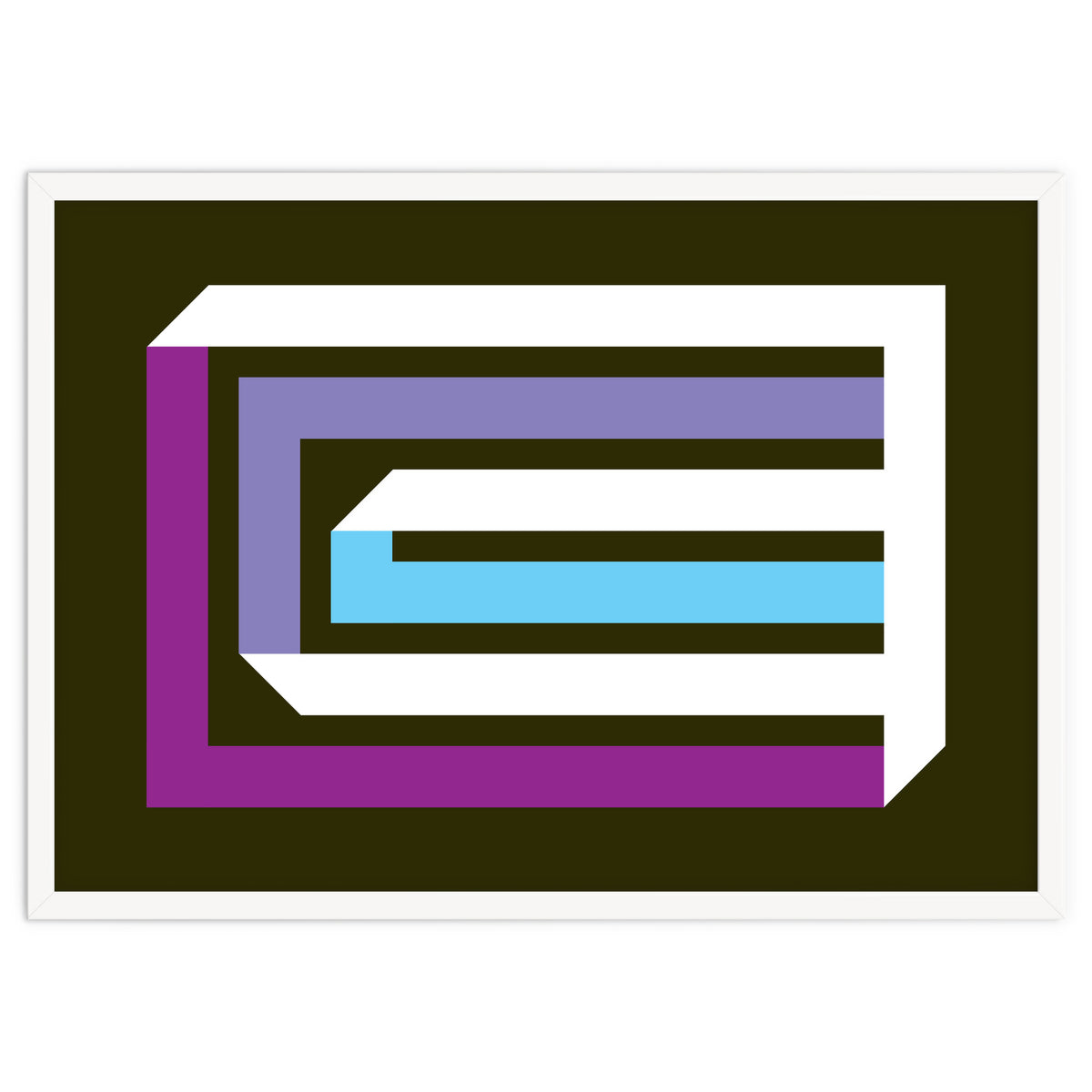 Geometric Shapes No. 35 -  brown, blue & lilac