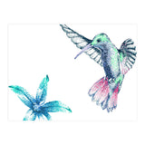 Green Hummingbird And Tropical Flower (Print Only) thumbnail
