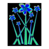 Blue flowers on black. (Print Only) thumbnail