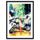 Live Quietly In a Corner Of Nature, Modern Bohemian Woman Jungle Forest Eclectic Painting thumbnail
