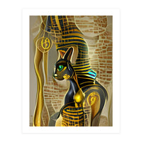 Ancient Egyptian Cat Goddess Bastet AI Art (Print Only)