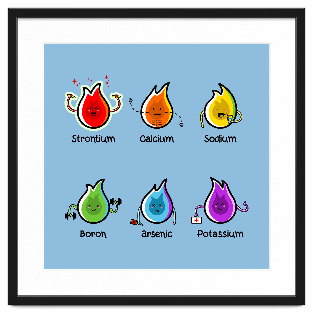 Kawaii Flaming Elements Science