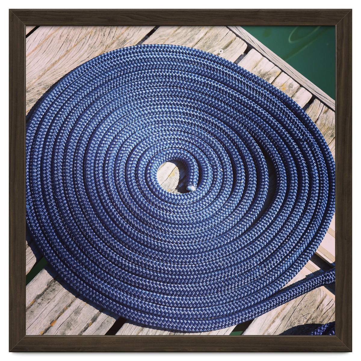 Blue rope coil