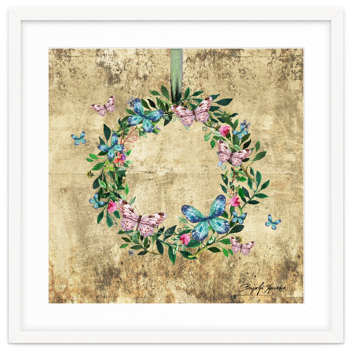 Wreath #Flowers & Butterflies#Royal collection