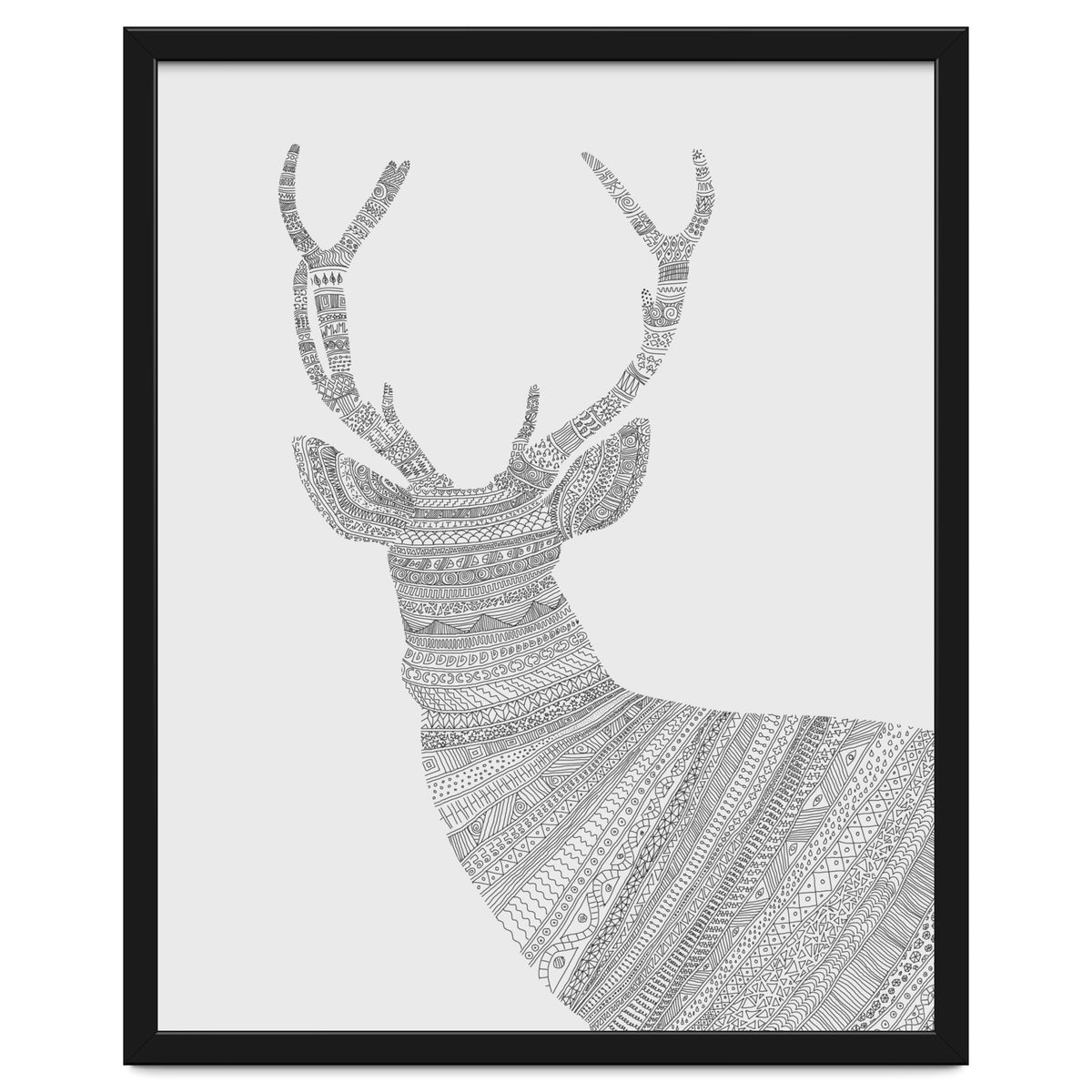 Stag Grey Poster