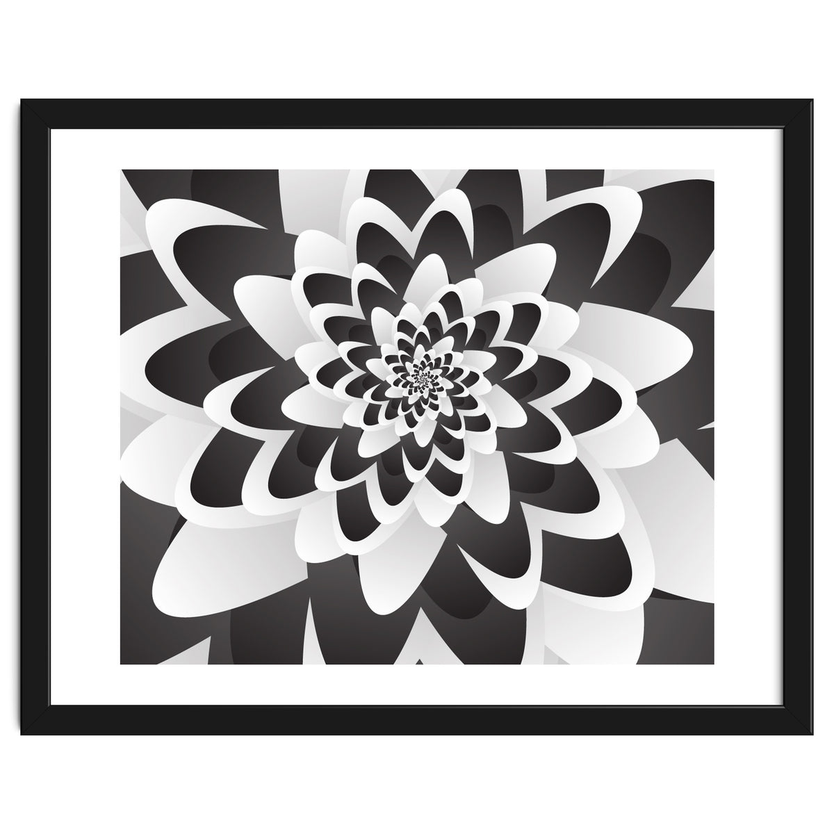 Mono Chrome Flower Spiral