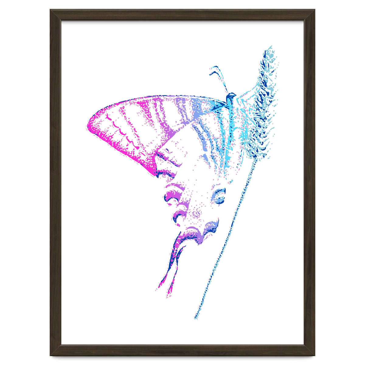 Swallowtail On Grass in Pinquoise