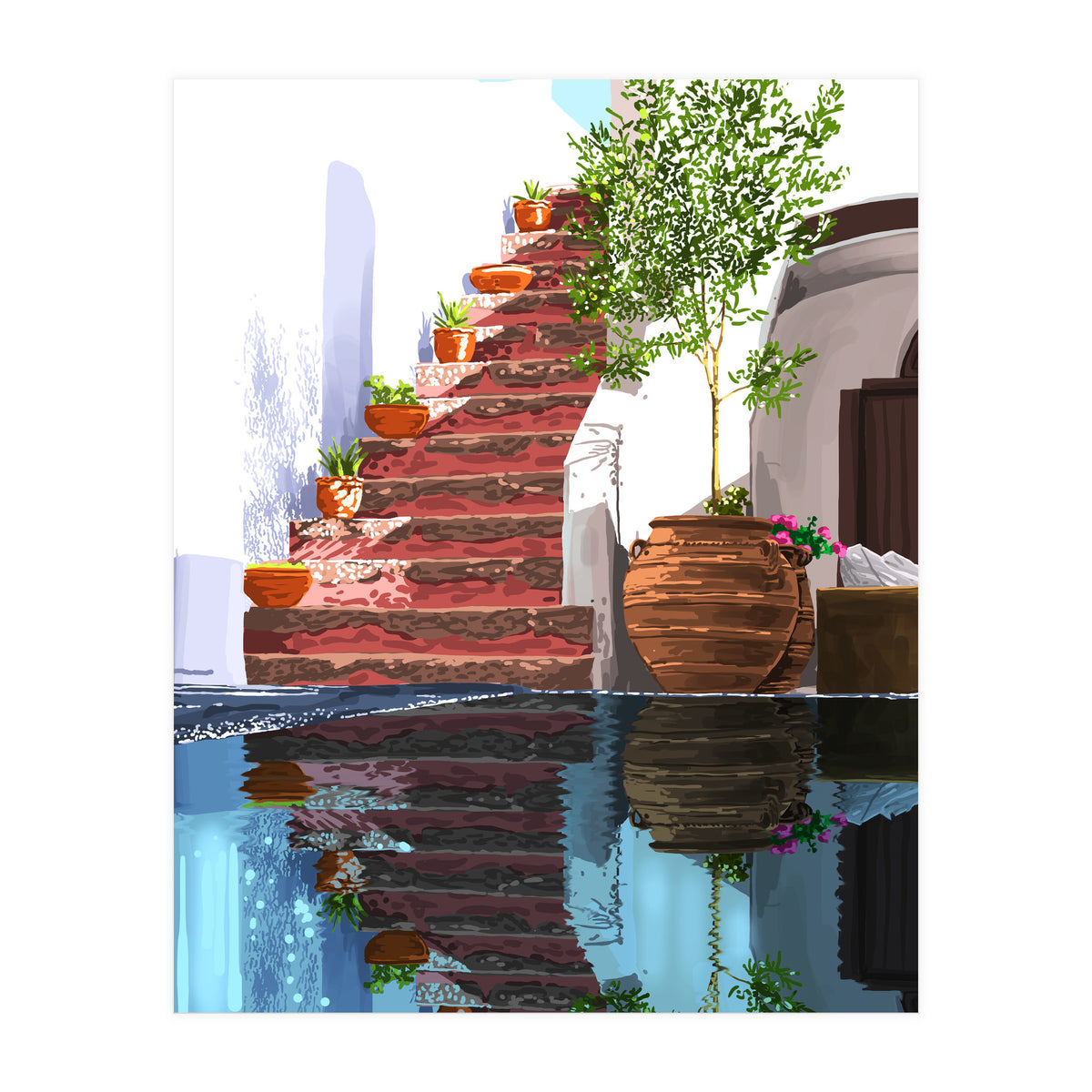 Serenity Weekend | Mindful Travel Greece Architecture | Rustic Earthy Swim Pool | Peace & Positivity (Print Only)