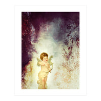 VINTAGE AMOR IN PURPLE ABSTRACT FOREST (Print Only)