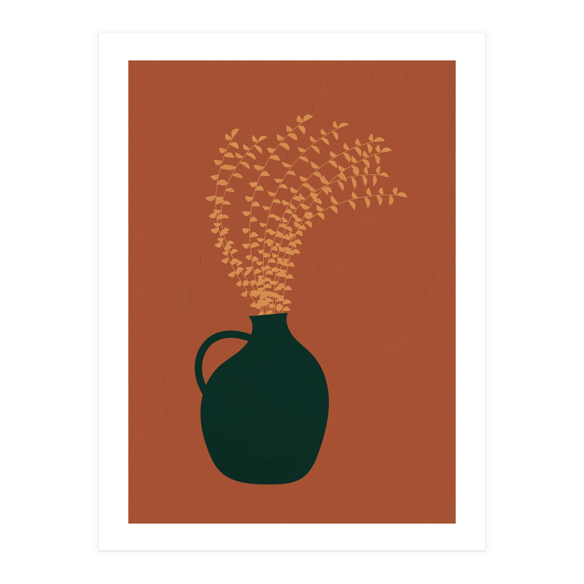 Terracotta Earth Tones Wall Decor Pottery Plant I (Print Only)