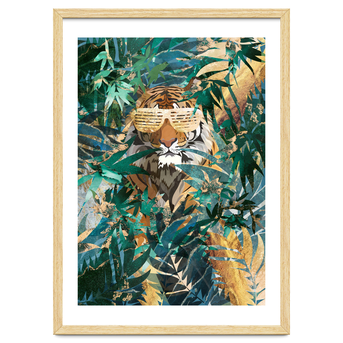Hip Hop tiger in the tropical jungle