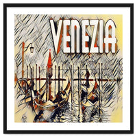 Venezia Vintage Art Gondolas sketch