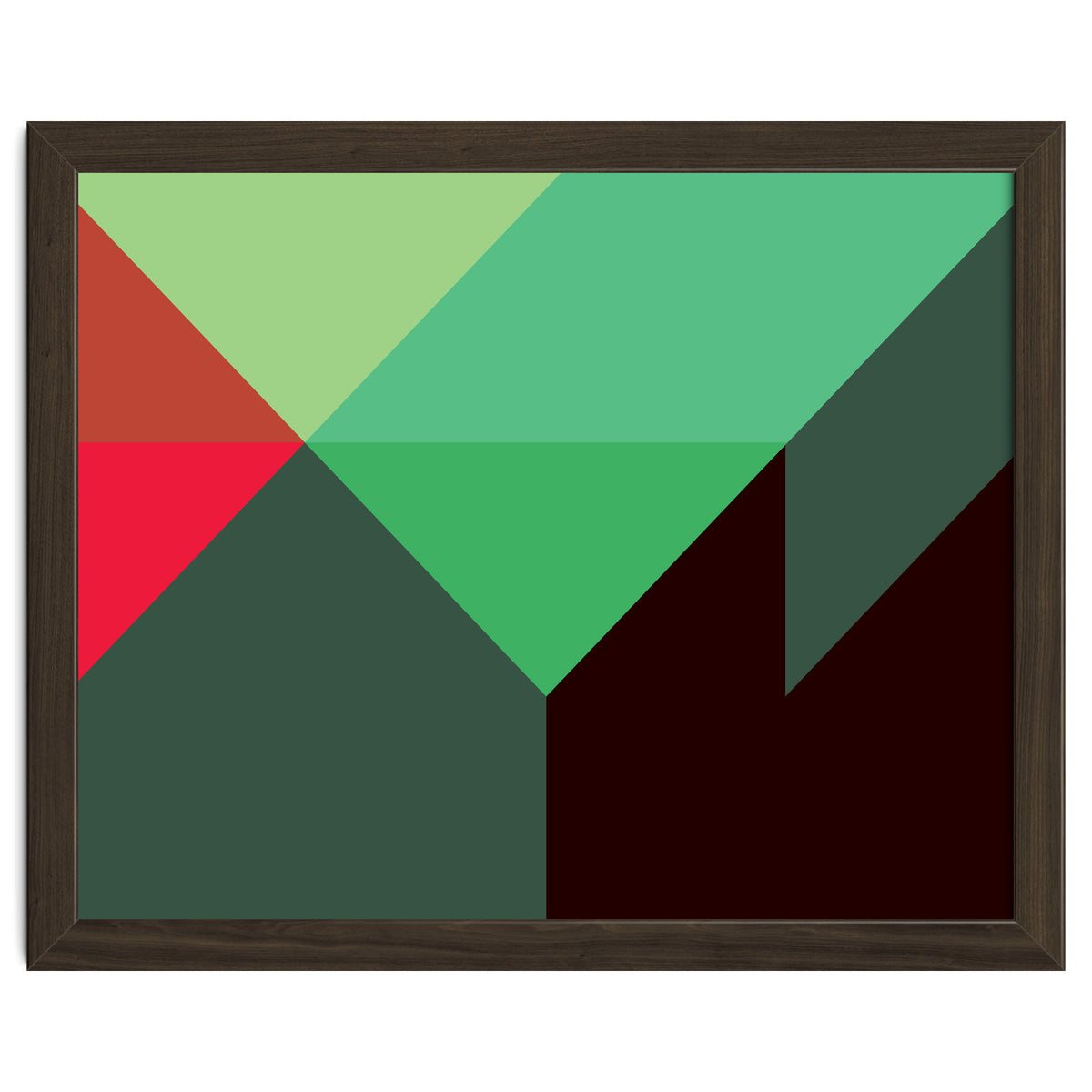 Geometric Shapes No. 30 - red, green & black