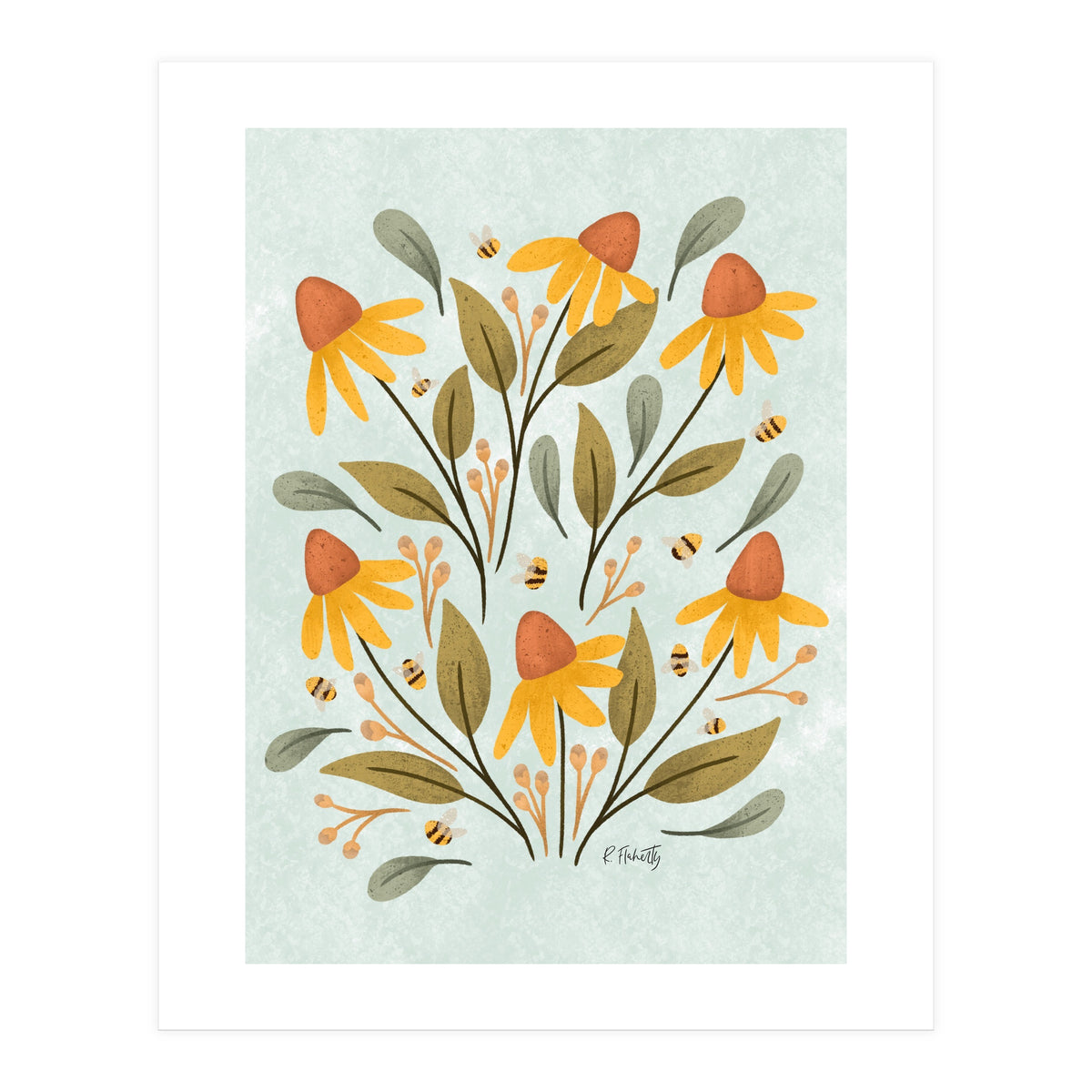 Daisies and Bumblebees (Print Only)