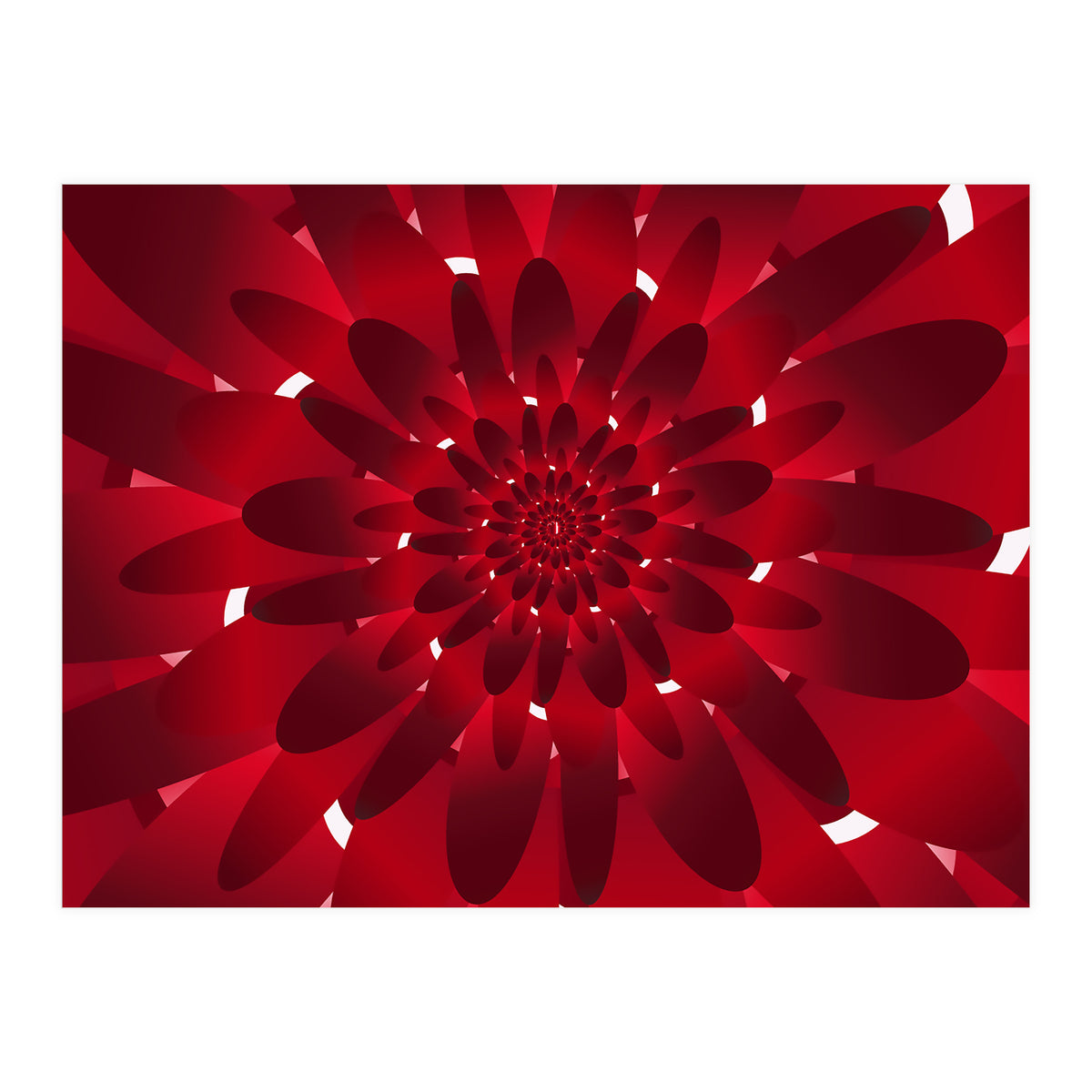 Abstract Modern Red Floral Design Art (Print Only)