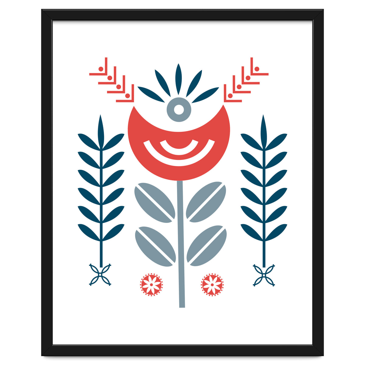 Scandi Folk Flower Pattern