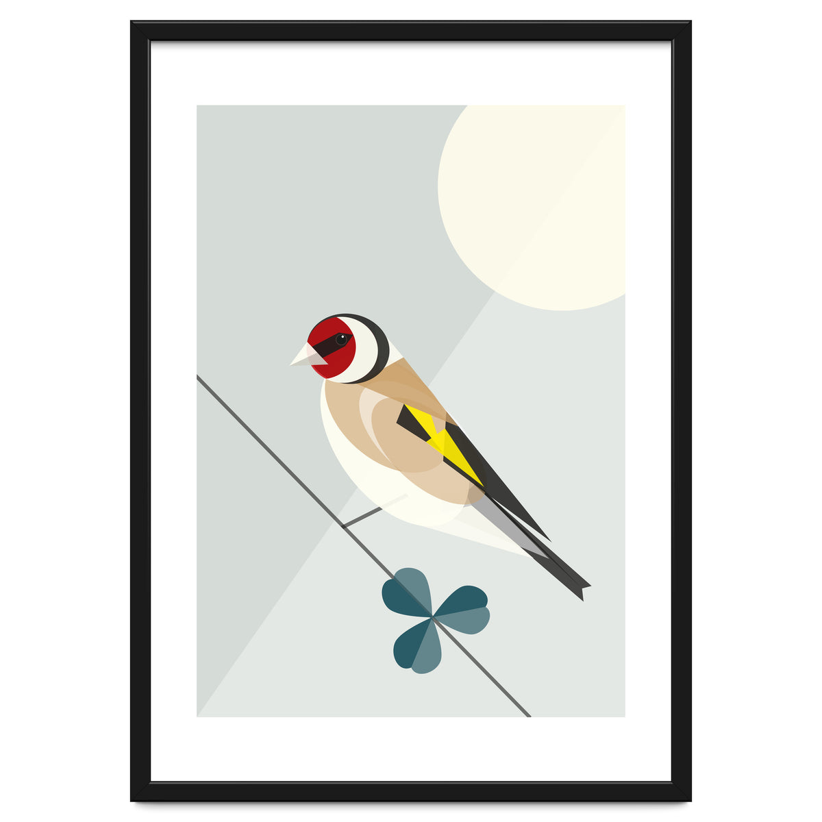 Mid Century Geometric Goldfinch