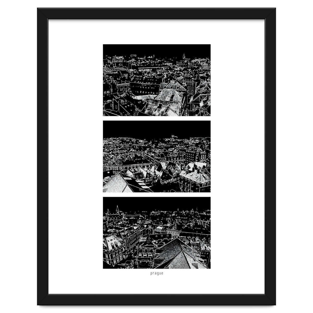 Prague print in black