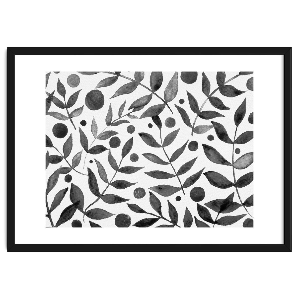 Watercolor Black Branches