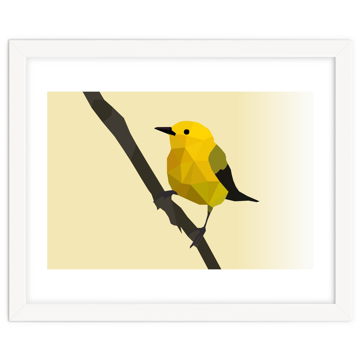 Prothonotary Warbler Low Poly Art