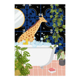 Giraffe Taking a Bubble Bath (Print Only) thumbnail
