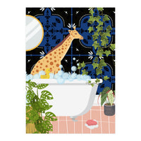 Giraffe Taking a Bubble Bath (Print Only)