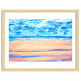 Sunset On The Shore | Beach Pastel Scenic Nature | Sea Ocean Landscape Painting thumbnail
