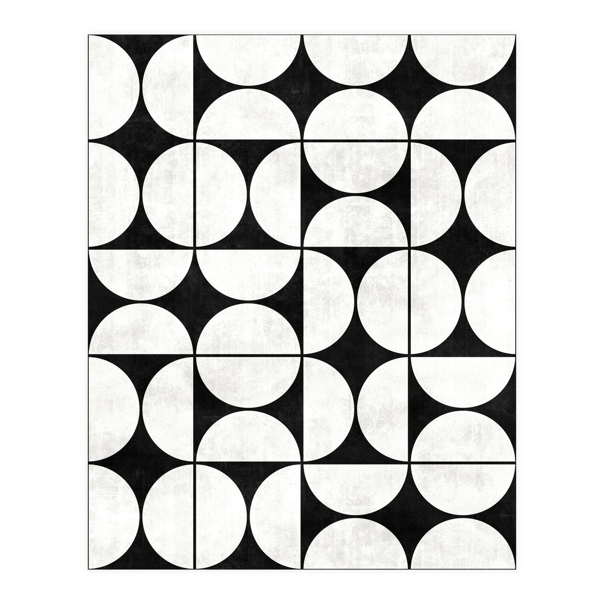 Mid-Century Modern Pattern No.2 - Black and White Concrete (Print Only)