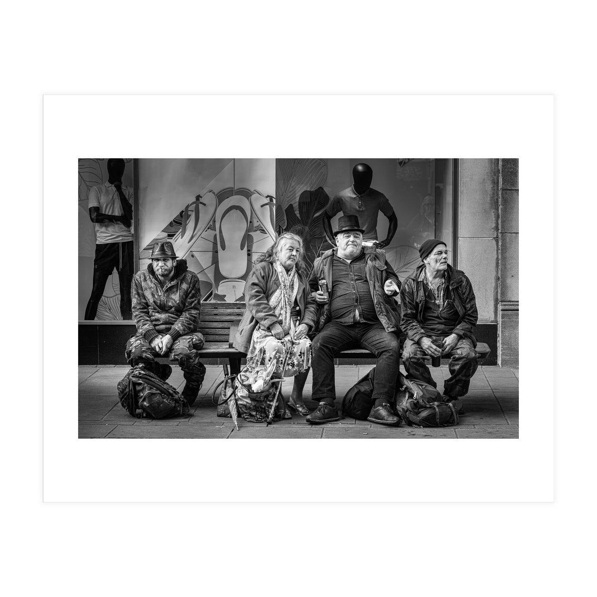 Three plus one locals at the Hat Fair (Print Only)