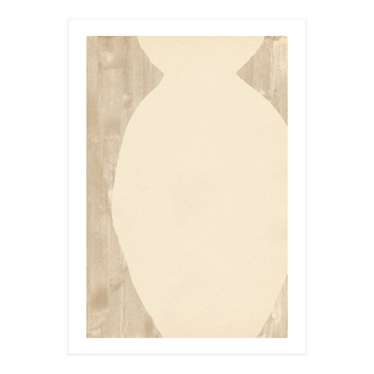 Creame tone vase silhouette (Print Only)