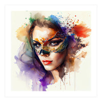 Watercolor Carnival Woman #11 (Print Only)