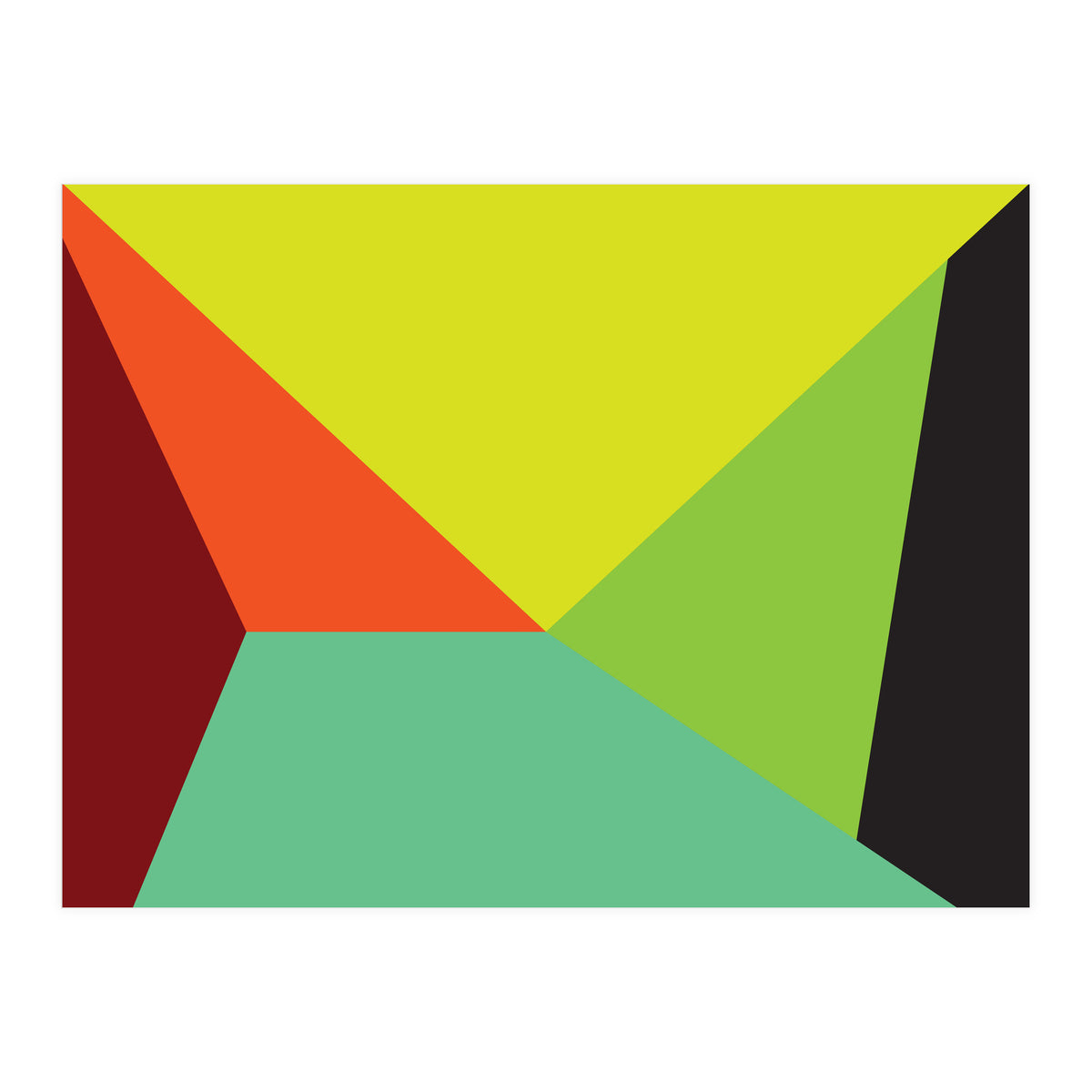 Geometric Shapes No. 31 -  yellow, orange & green (Print Only)