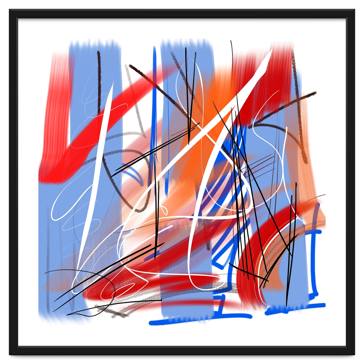 blue and red strokes