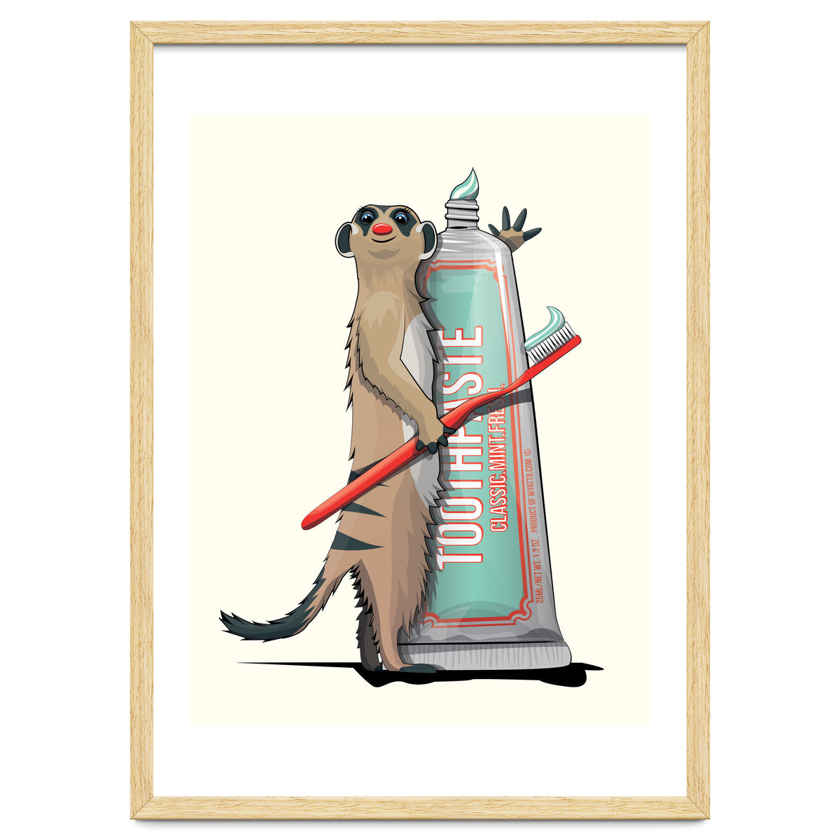 Meerkat Brushing Teeth, Funny Bathroom Humour